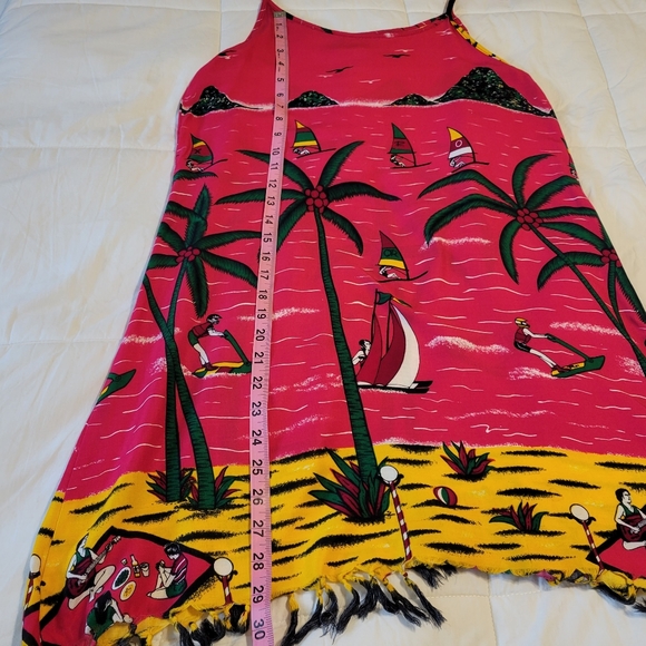 Cocowalk women's size small 100% rayon t-shirt dress with tasseled bottom - Picture 7 of 15